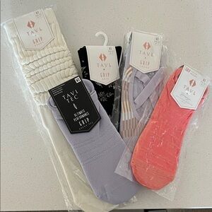 Tavi Noir Women's Athletic Grip Socks - White, Black, Pink, Purple